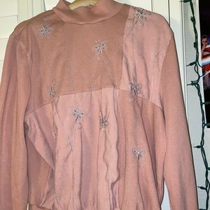 pink long sleeve sweater